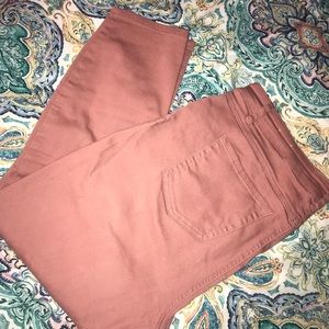 Salmon color stretchy ankle pants (jeans) size 16w